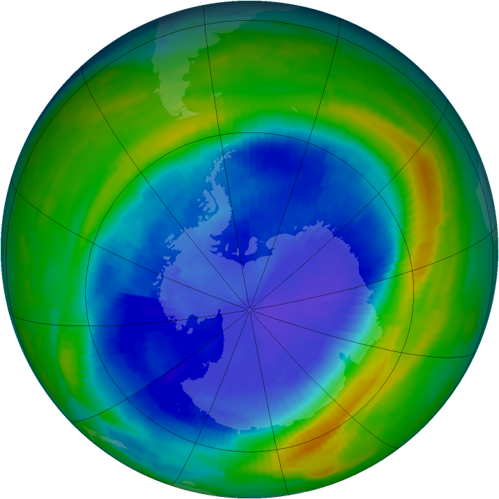 Antarctic ozone map for 05 September 1997